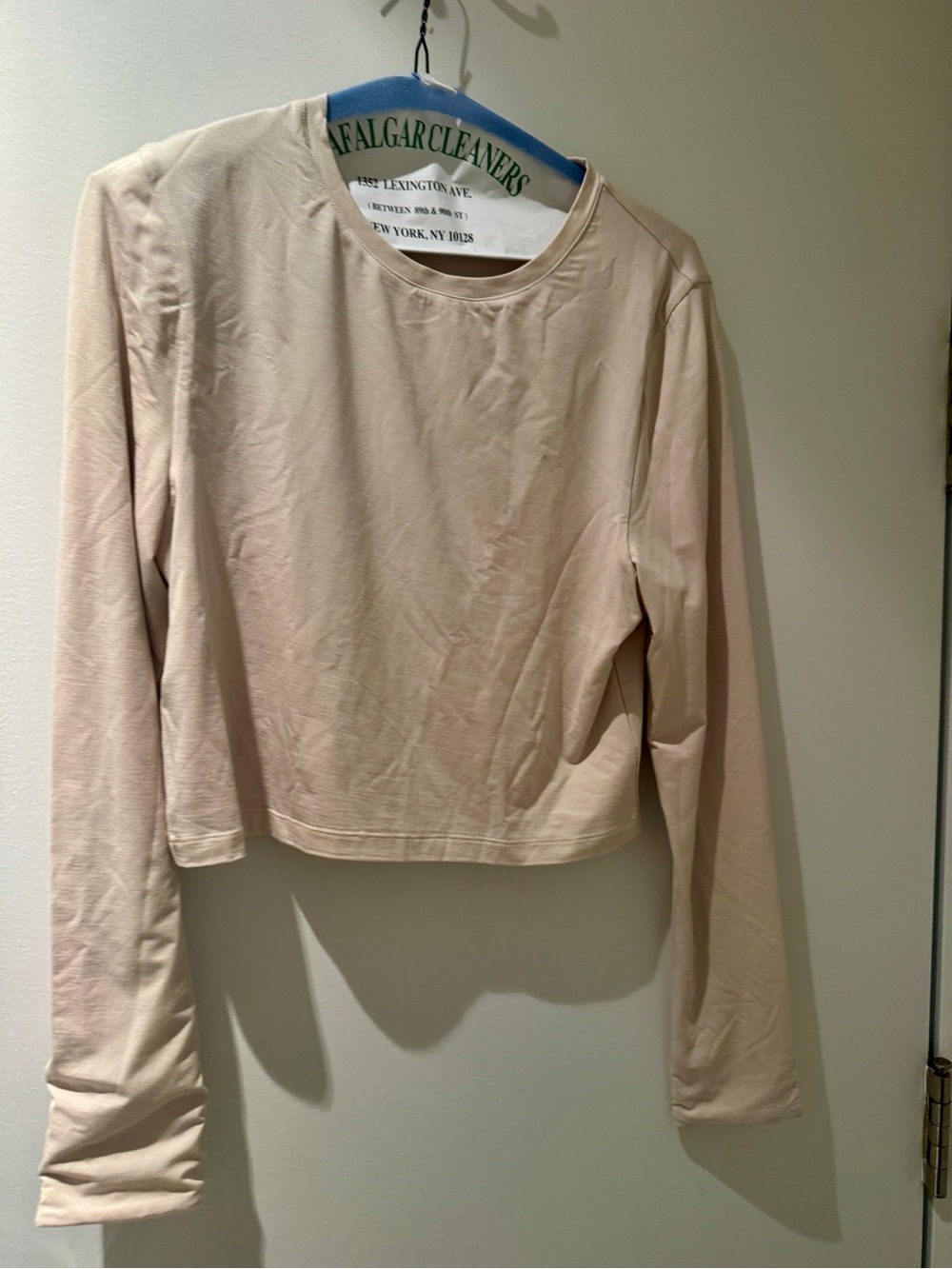 Kate Young x Splendid Silk-Modal Long-Sleeve Cropped Tee – Size L